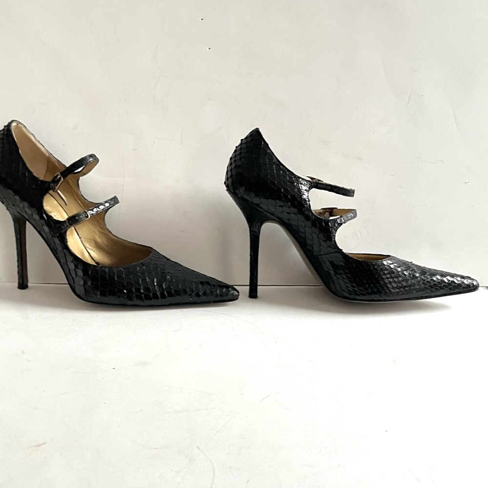 Givenchy Black Python Mary Jane Heels - image 6